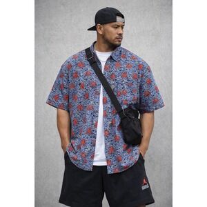 Vintage Polo Jeans Co Ralph Lauren Button Up Shirt XL Asian Writing Clouds Rare